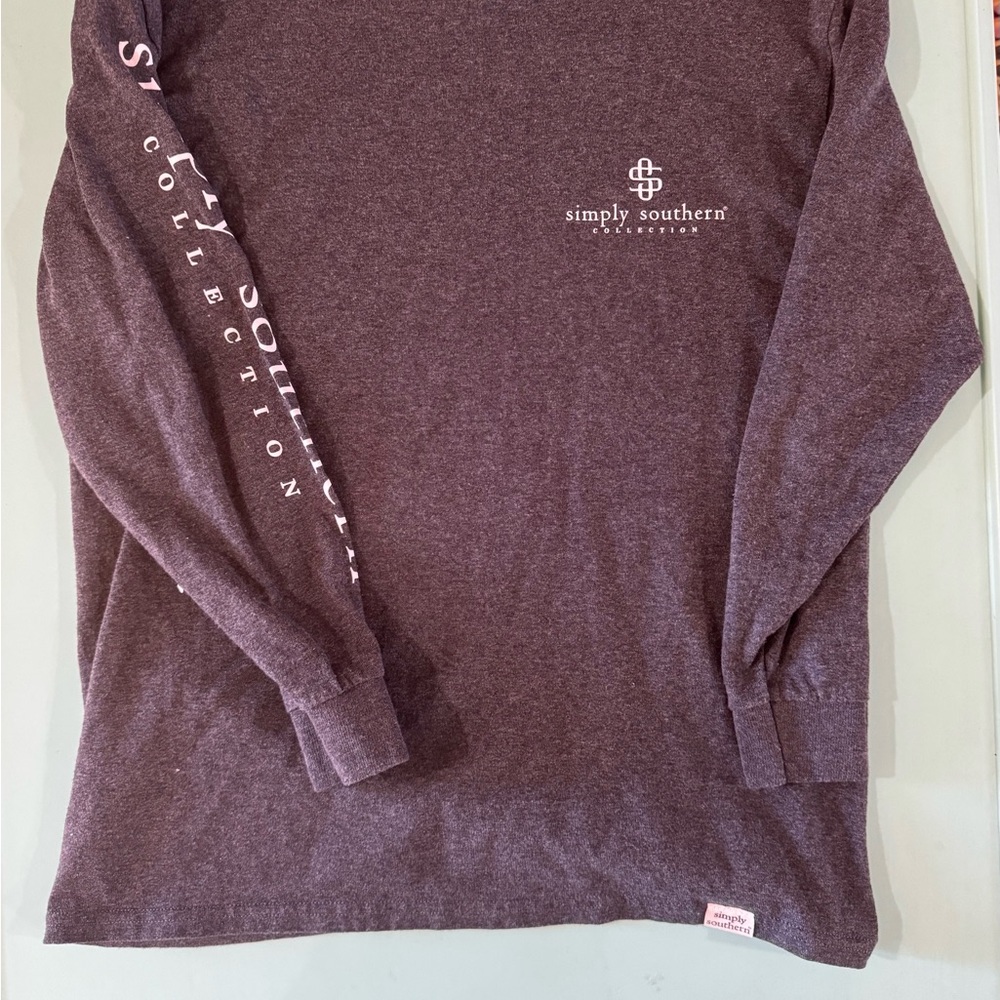 Simply‎ Southern Christmas Dog Shirt Kids Medium Long Sleeve Graphic Tee